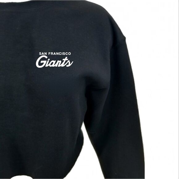 SAN FRANCISCO GIANTS Double Script Retro "Cropped" Crop Top Pullover Sweatshirt - Picture 4 of 6